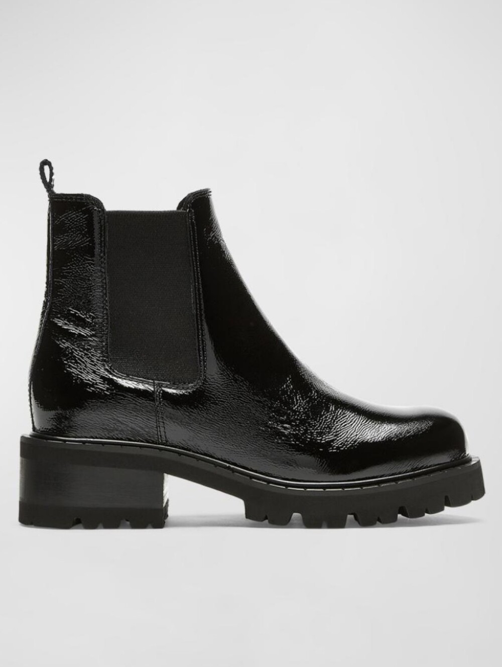 NWT La CANADIENNE Cosner Black Patent Leather Chelsea Boots